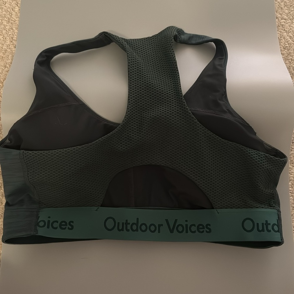 Green Outdoor Voices Sports Bra